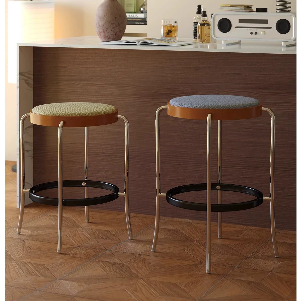 Gaoliang Bar Stool Modern Metal Frame Simple Bar Counter Stool OEM/ODM (BY42)