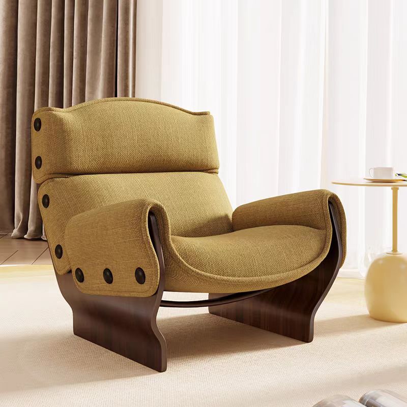 Gaoliang Accent Chair Retro Yellow Lazy Relaxation Reading Leisure Chair OEM/ODM (DY288)