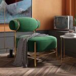 Gaoliang Accent Chair Candy Shaped Green Fabric Single Sofa Chair OEM/ODM (DY301)