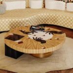 Gaoliang Coffee Table Japanese Wooden Center Round Coffee Table OEM/ODM (KF263)
