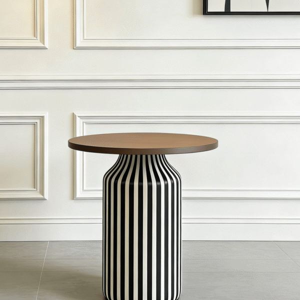 Gaoliang Side Table Minimalist Round Wooden Top Metal Base Side Table OEM/ODM (BJ126)