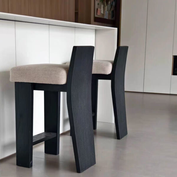 Gaoliang Bar Stool Wabi-Sabi Industrial Style Solid Wood Bar Chair OEM/ODM (BY44)