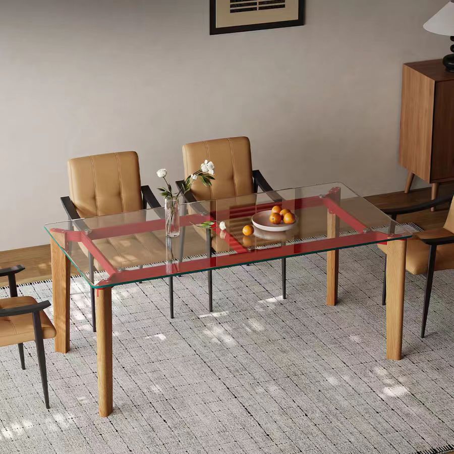 Gaoliang Dining Table Designer Creative Modern Glass Top Dining Tables OEM/ODM (CZ228)