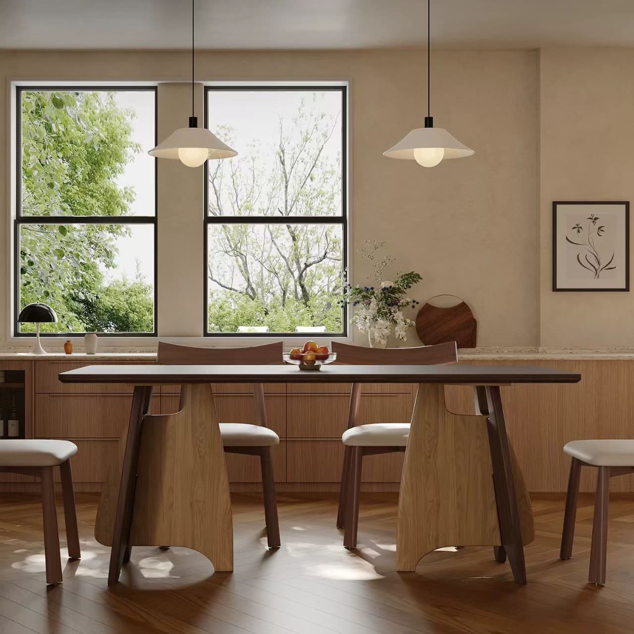 Gaoliang Dining Table Mid Century Modern Family Dining Table Set OEM/ODM (CZ230)