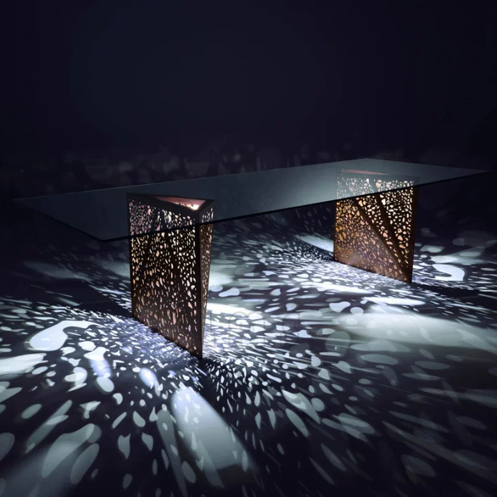 CZ232-1 Gaoliang Dining Table Italian Minimalist Glass Light Luxury Negotiable Table OEM/ODM (CZ232)