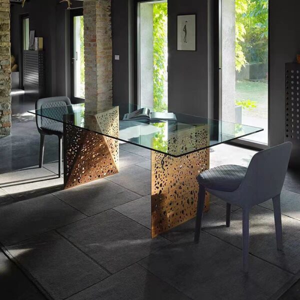 Gaoliang Dining Table Italian Minimalist Glass Light Luxury Negotiable Table OEM/ODM (CZ232)