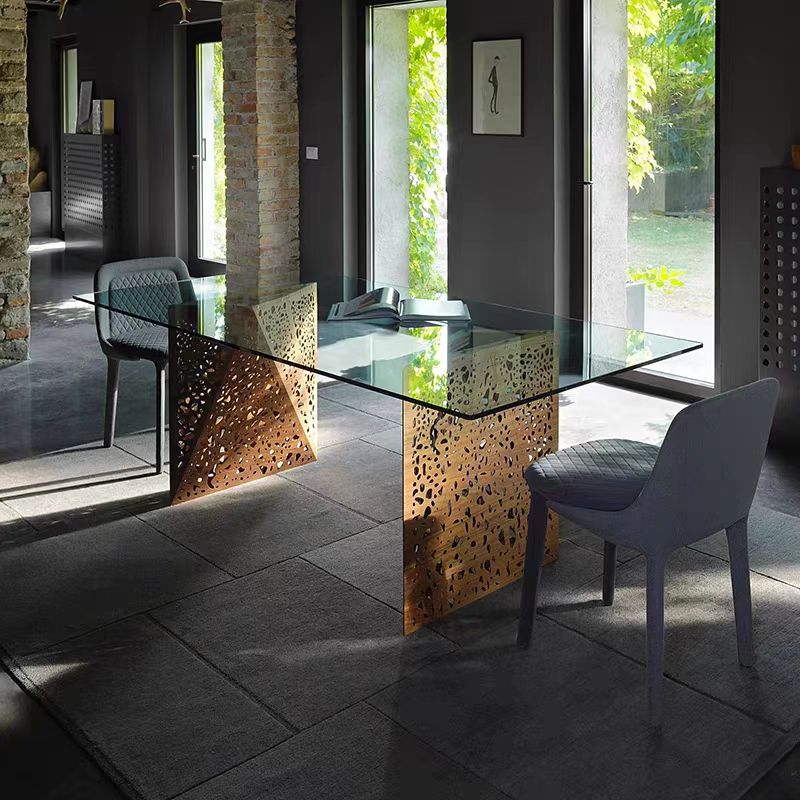 Gaoliang Dining Table Italian Minimalist Glass Light Luxury Negotiable Table OEM/ODM (CZ232)
