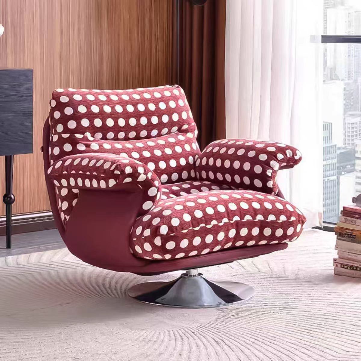 DY314 (1) Gaoliang Lounge Chairs Mid-century Style Swivel Fabric Sofa Chair OEM/ODM (DY314)