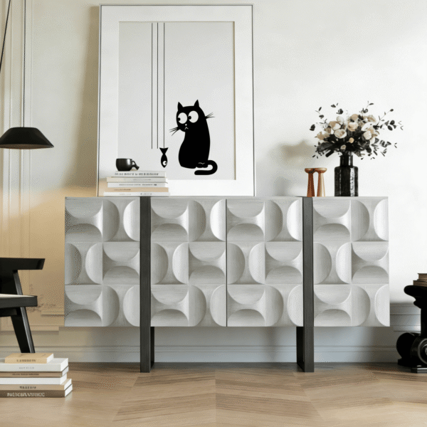 Gaoliang Storage Cabinet Wooden White Sideboard Buffet Cabinets OEM/ODM (GZ222)