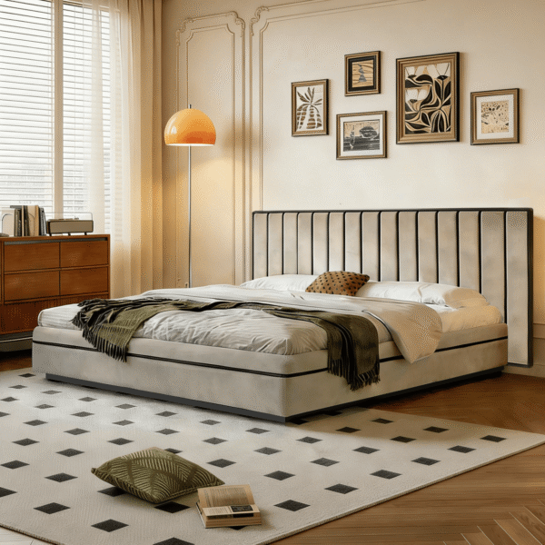 Gaoliang Bed Modern Velvet Upholstered Double Queen Size Furniture Bed OEM/ODM (RC81)