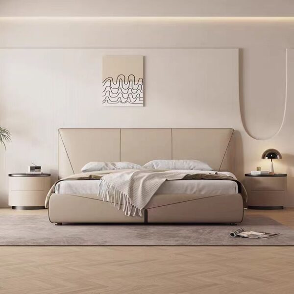 Gaoliang Bed Modern Leather Up-holstered Elegant Comfortable Bed OEM/ODM (RC83)