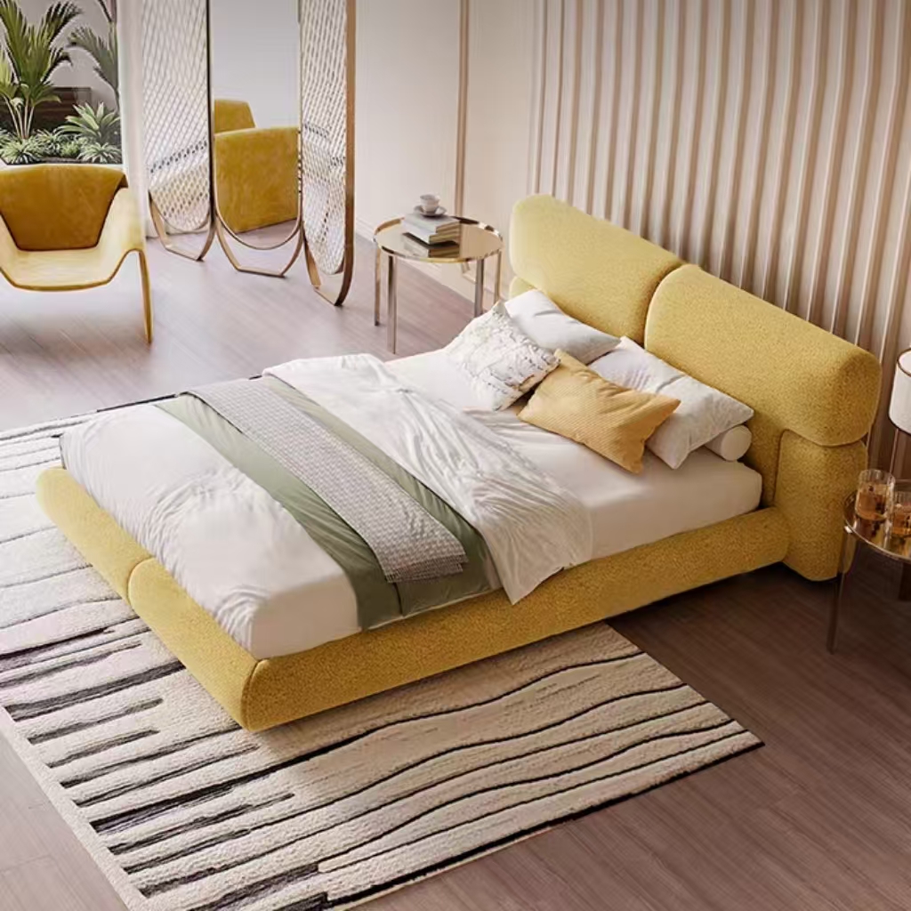 RC86 (3) Gaoliang Bed Cream Style Comfortable Soft Luxury king Size Bed OEM/ODM (RC86)