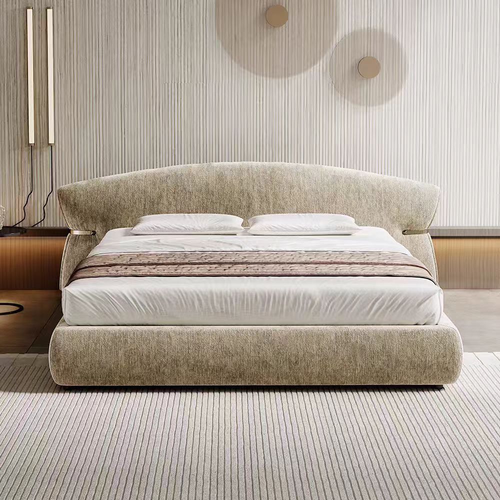 RC88 (1) Gaoliang Bed Italian Design Modern Fabric Bed Furniture OEM/ODM (RC88)