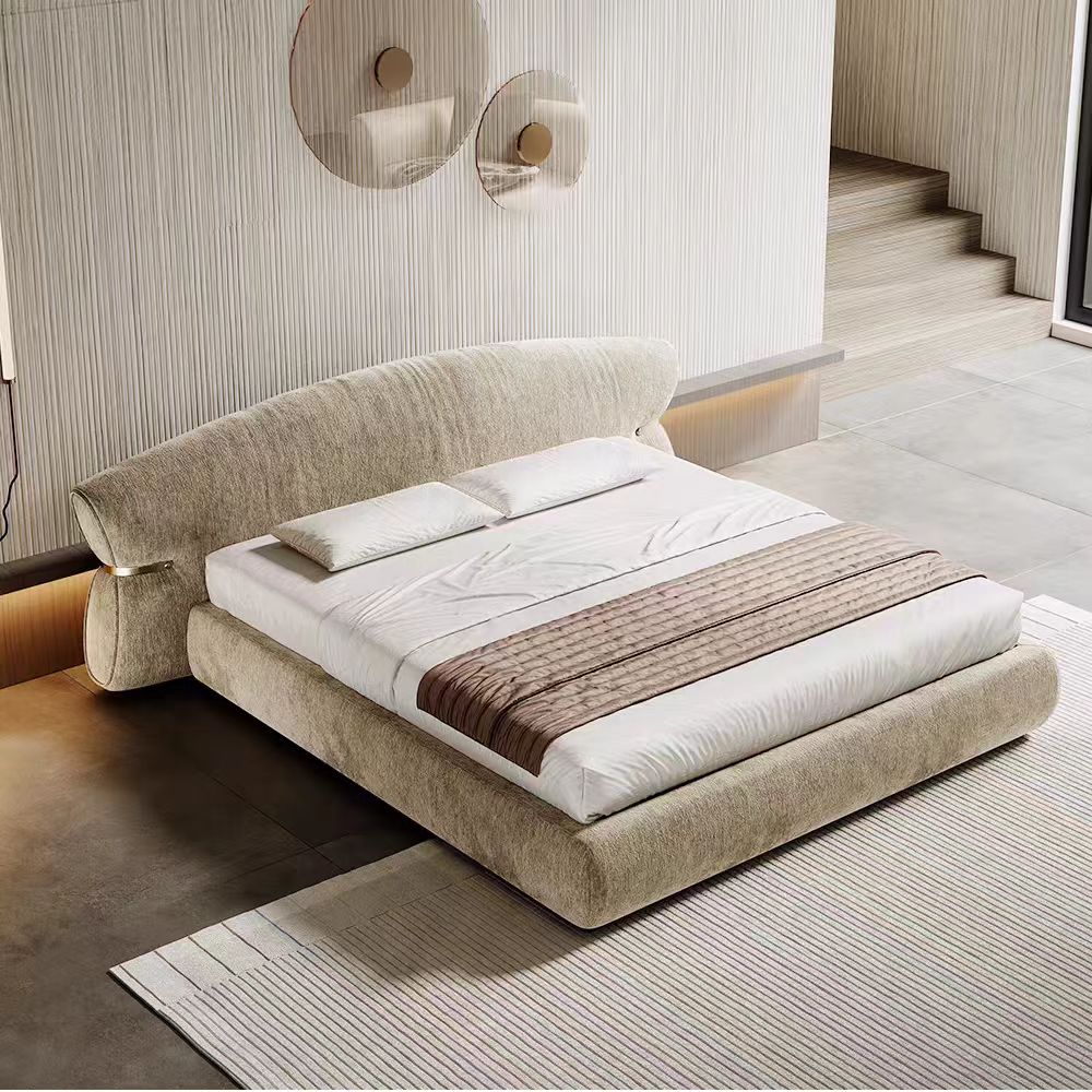 RC88 (2) Gaoliang Bed Italian Design Modern Fabric Bed Furniture OEM/ODM (RC88)