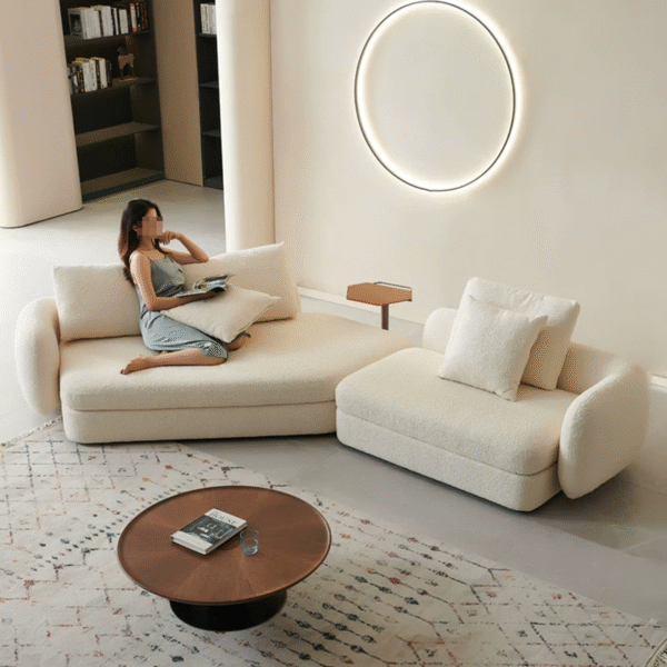 Gaoliang Sofa Modern White Curved Modular Sectional Sofa Set OEM/ODM (SF108)