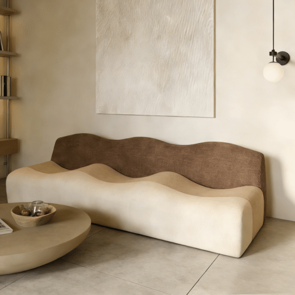 Gaoliang Sofa Modern Wavy Style Home Villa Teddy Fabric Sofa OEM/ODM (SF114)