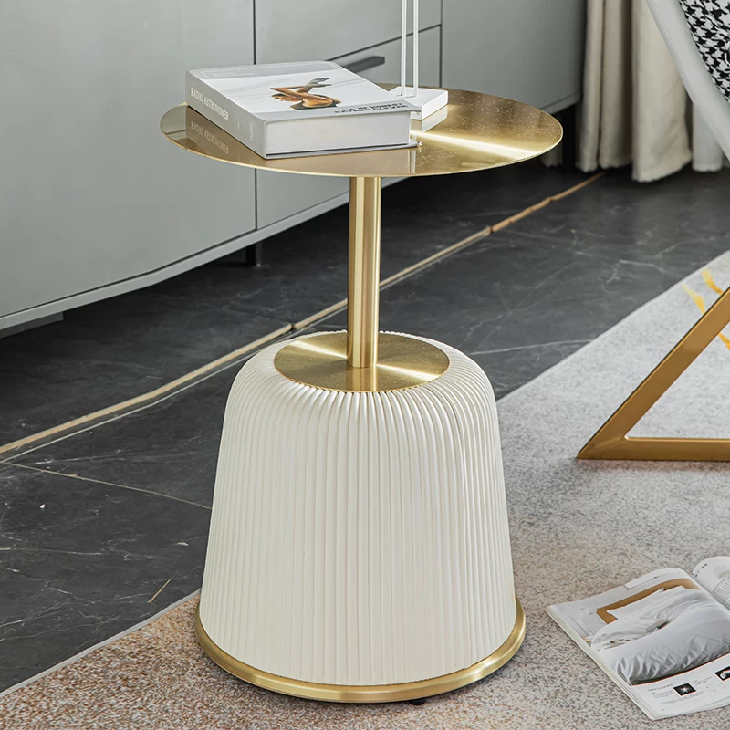 Gaoliang Side Table Luxury Round New Gold Brass Steel Coffee Side Table OEM/ODM (BJ03)
