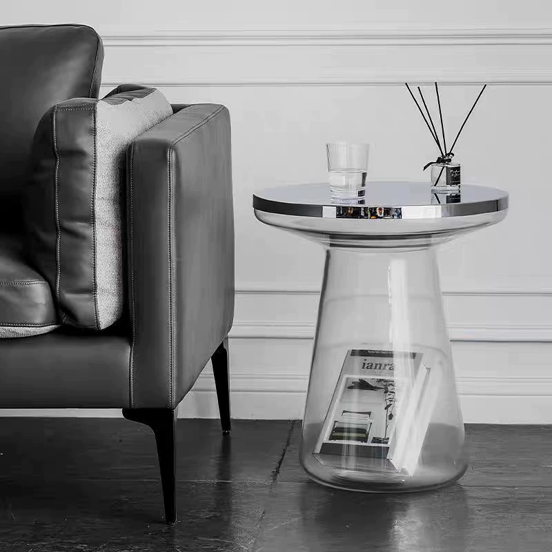 BJ11 Gaoliang Side Table Creative Blue Glass Storage Sofa Side Table OEM/ODM (BJ11)