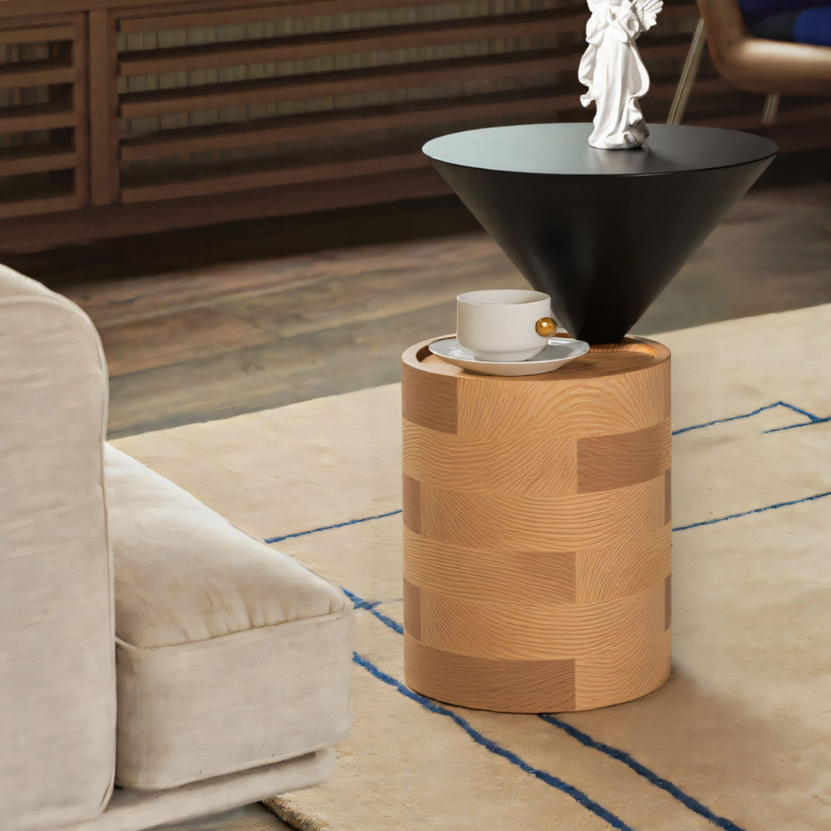 BJ127 (1) Gaoliang Side Table Round Wooden Creative Design Small Coffee Table Side Table OEM/ODM (BJ127)