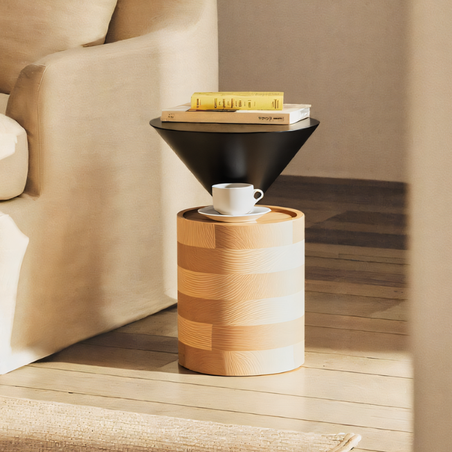 BJ127 (2) Gaoliang Side Table Round Wooden Creative Design Small Coffee Table Side Table OEM/ODM (BJ127)