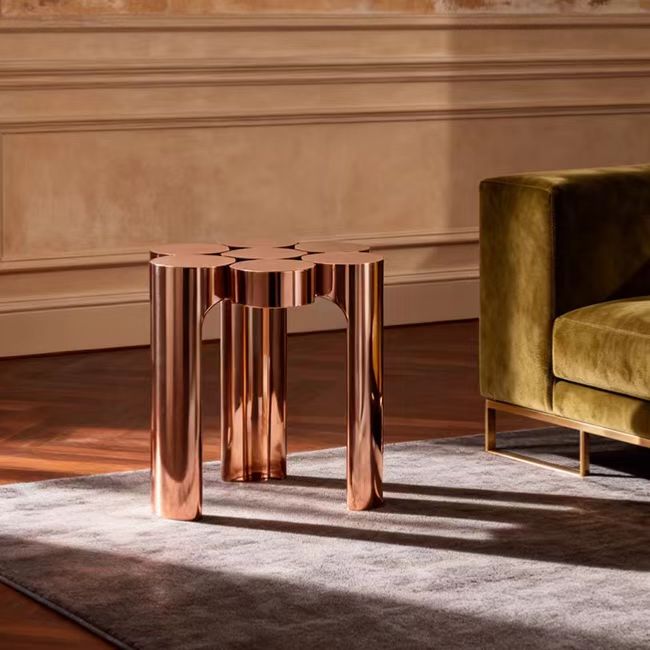 BJ128 (3) Gaoliang Side Table Luxury Stainless Steel End Table Metal Side Table OEM/ODM (BJ128)