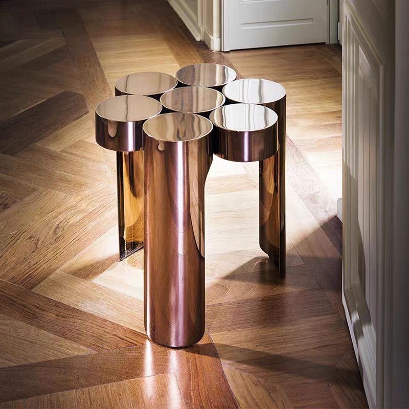 BJ128 Gaoliang Side Table Luxury Stainless Steel End Table Metal Side Table OEM/ODM (BJ128)