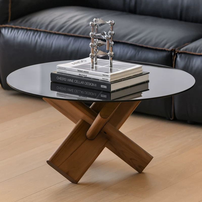 Gaoliang Side Table Round Glass Top Living Room Side Table OEM/ODM (BJ138)