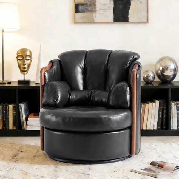 Gaoliang Accent Chair Luxury Mid Century Leather Upholstered Armchair OEM/ODM (DY316)