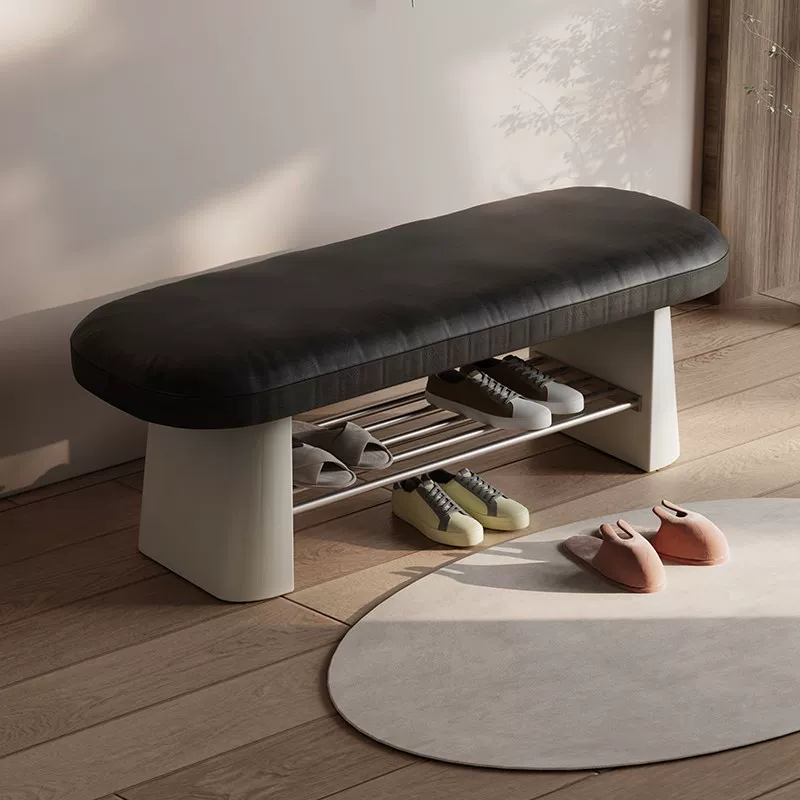 Gaoliang Shoe Changing Stool Leather Soft Upholstered Light Bench OEM/ODM (DZ17)