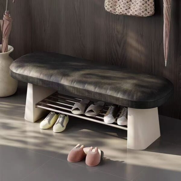 Gaoliang Shoe Changing Stool Leather Soft Upholstered Light Bench OEM/ODM (DZ17)