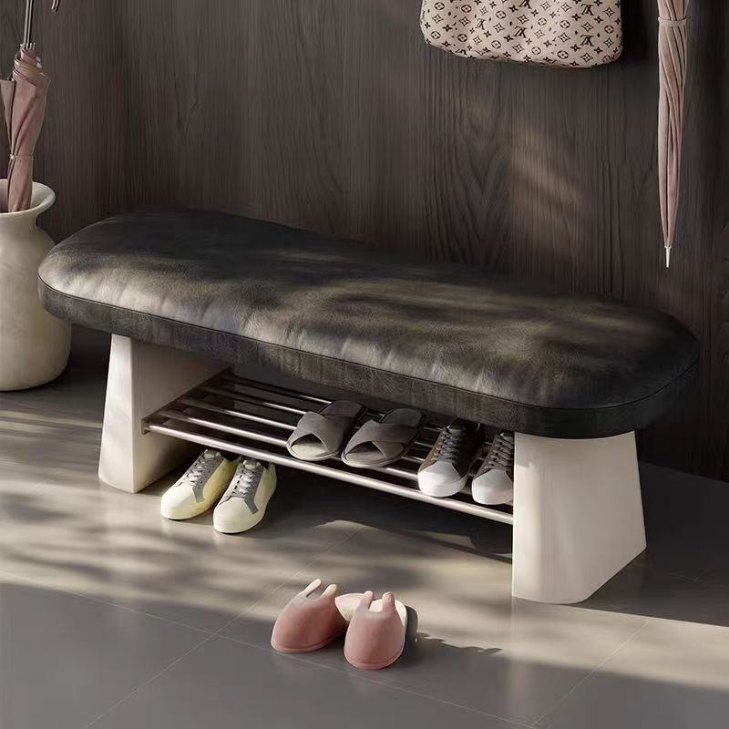 Gaoliang Shoe Changing Stool Leather Soft Upholstered Light Bench OEM/ODM (DZ17)