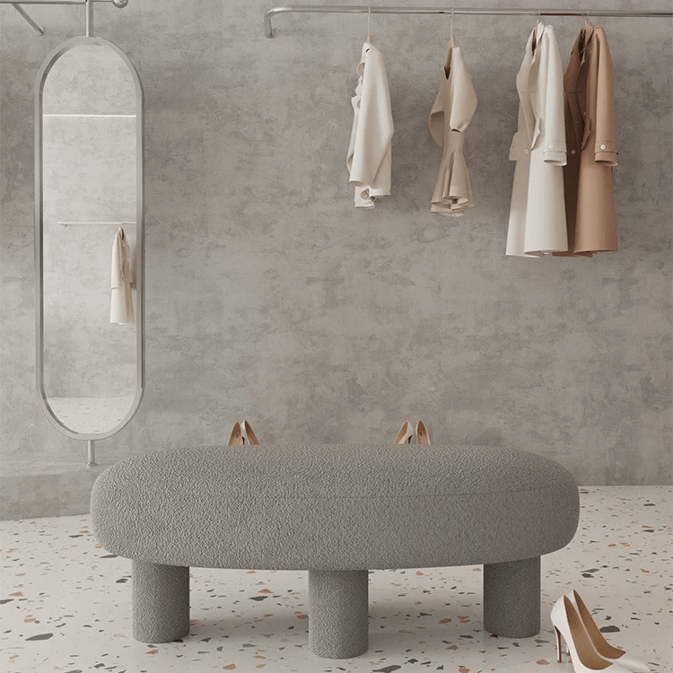 Gaoliang Bed End Bench Luxury Fabric Soft Stools Ottomans OEM/ODM (DZ23)