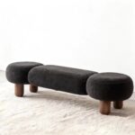 Gaoliang Shoe Bench Fabric Backrest Chair Set Foot Stool Ottoman OEM/ODM (DZ24)