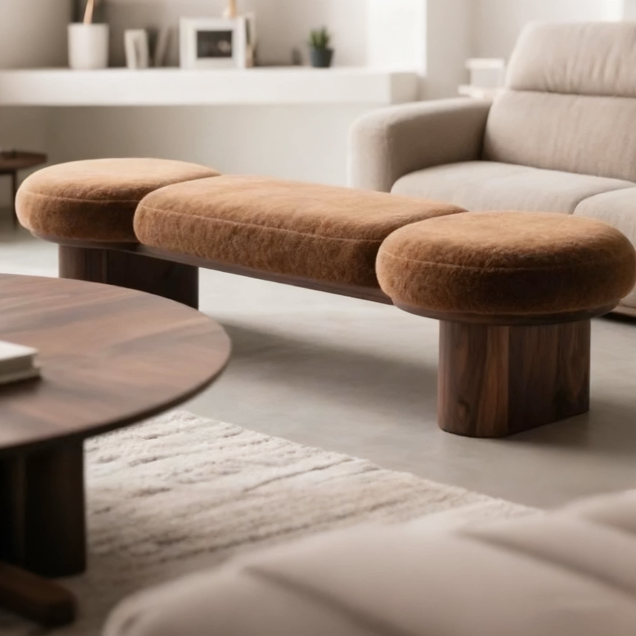 Gaoliang Shoe Bench Fabric Backrest Chair Set Foot Stool Ottoman OEM/ODM (DZ24)