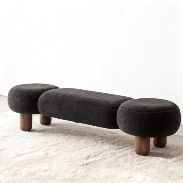 Gaoliang Shoe Bench Fabric Backrest Chair Set Foot Stool Ottoman OEM/ODM (DZ24)