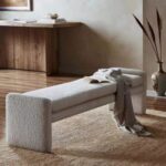 Shoe Bench Fabric Upholstered Leisure Footstool Furniture