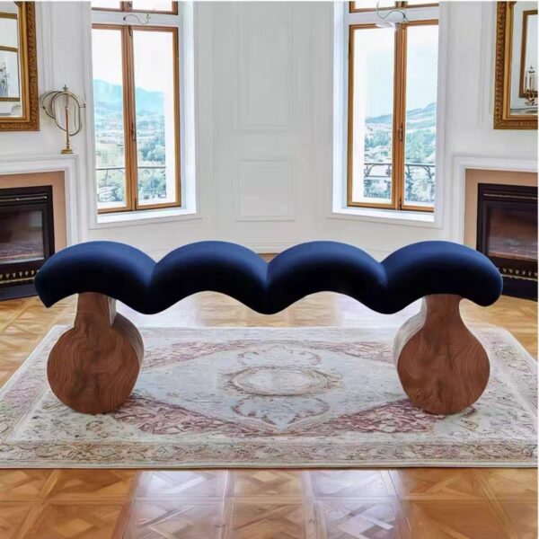 Gaoliang Bed End Bench Modern Luxury Velvet Sofa Ottoman OEM/ODM (DZ27)