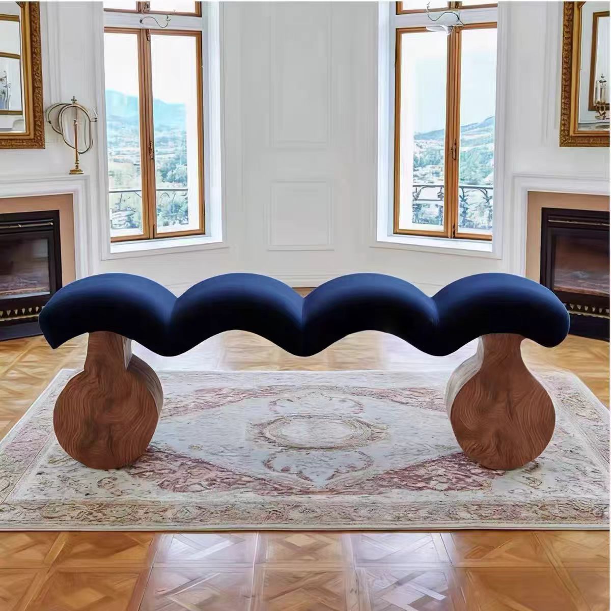 Gaoliang Bed End Bench Modern Luxury Velvet Sofa Ottoman OEM/ODM (DZ27)