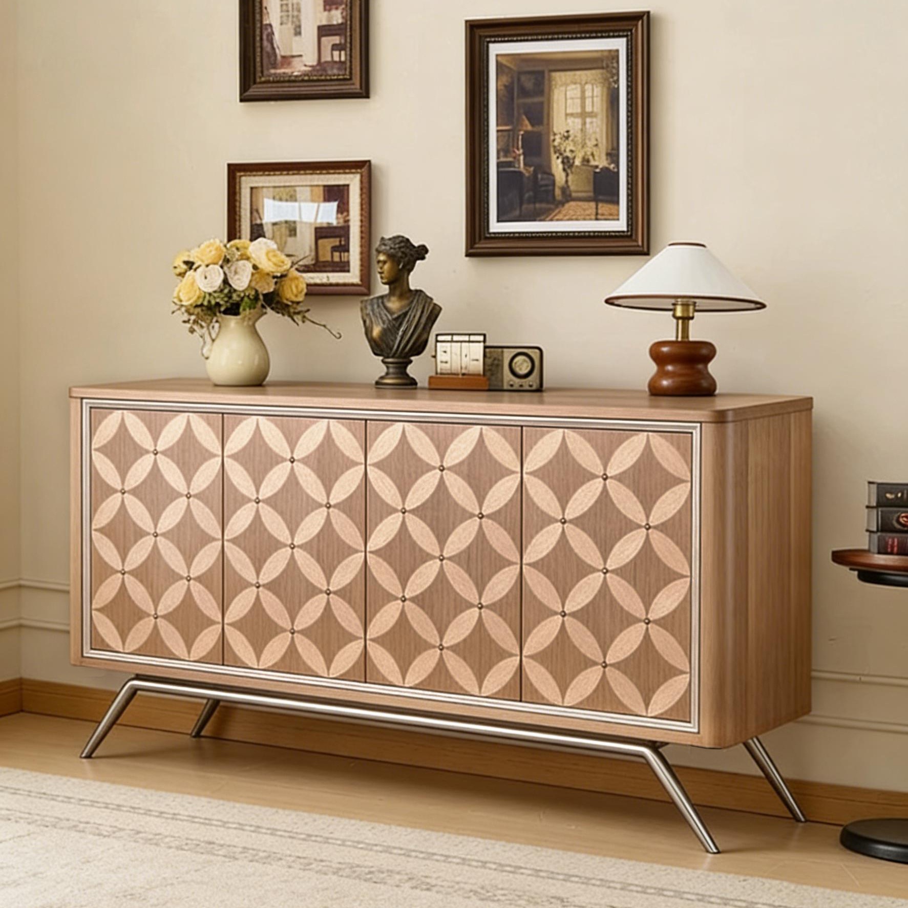 Gaoliang Sideboard American Style Large Wooden Sideboard Cabinet OEM/ODM (GZ229)