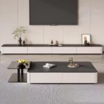 Gaoliang Coffee Table and TV Stand Set Luxury Stone Top TV Unit and Coffee Table OEM/ODM (KF378)