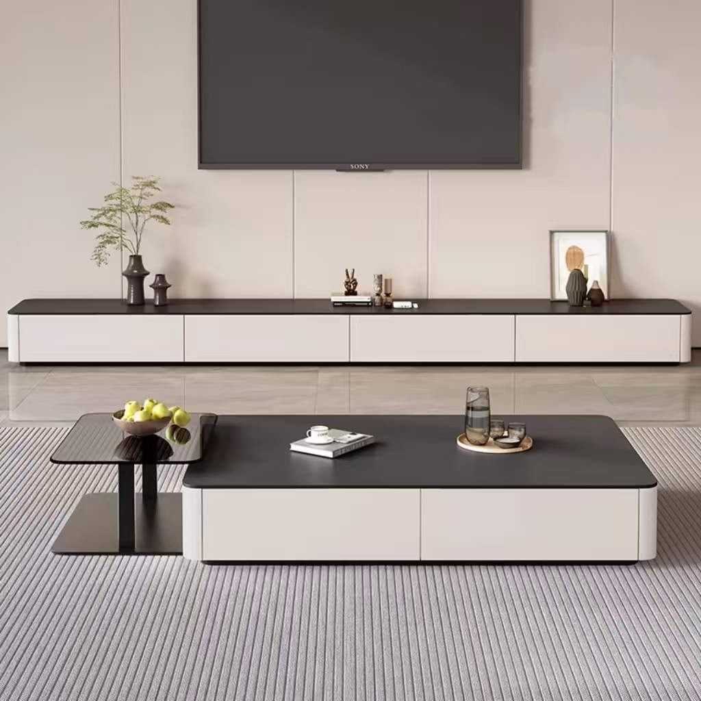 Gaoliang Coffee Table and TV Stand Set Luxury Stone Top TV Unit and Coffee Table OEM/ODM (KF378)