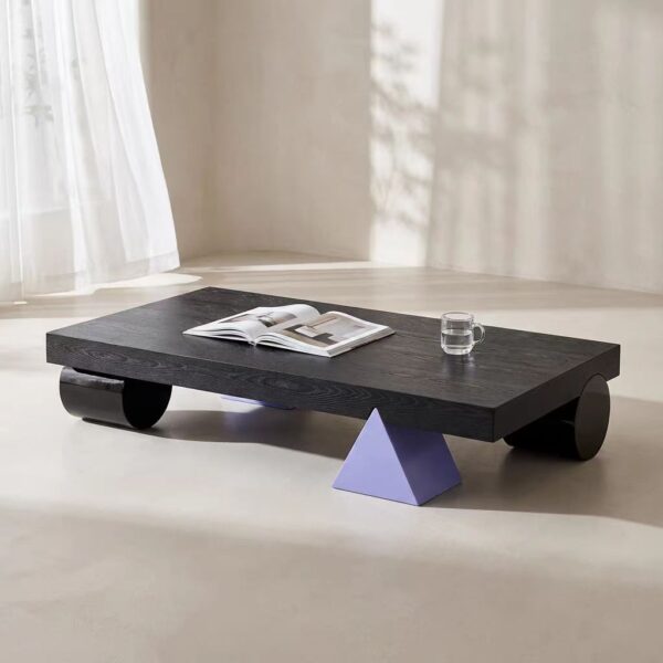 Gaoliang Coffee Table Solid Wood Black Color Rectangular Coffee Table OEM/ODM (KF382)