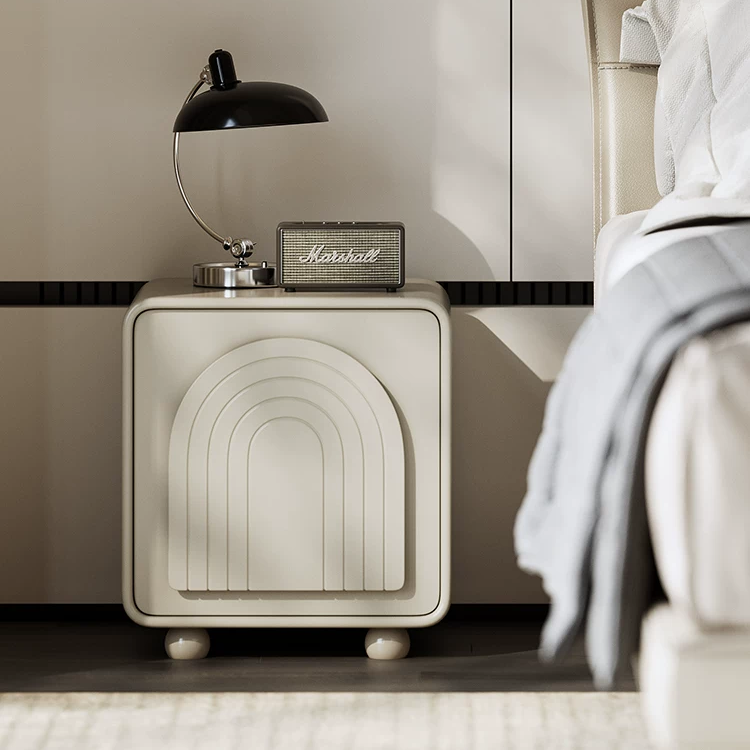 Gaoliang Night Stand Cream Style White Small Storage Bedside Cabinet OEM/ODM (NT106)