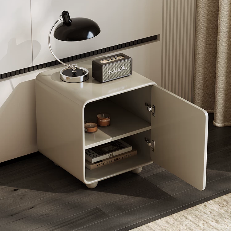 NT106 (2) Gaoliang Night Stand Cream Style White Small Storage Bedside Cabinet OEM/ODM (NT106)