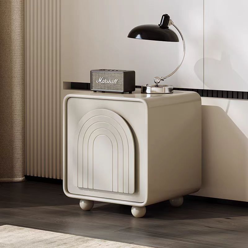 Gaoliang Night Stand Cream Style White Small Storage Bedside Cabinet OEM/ODM (NT106)