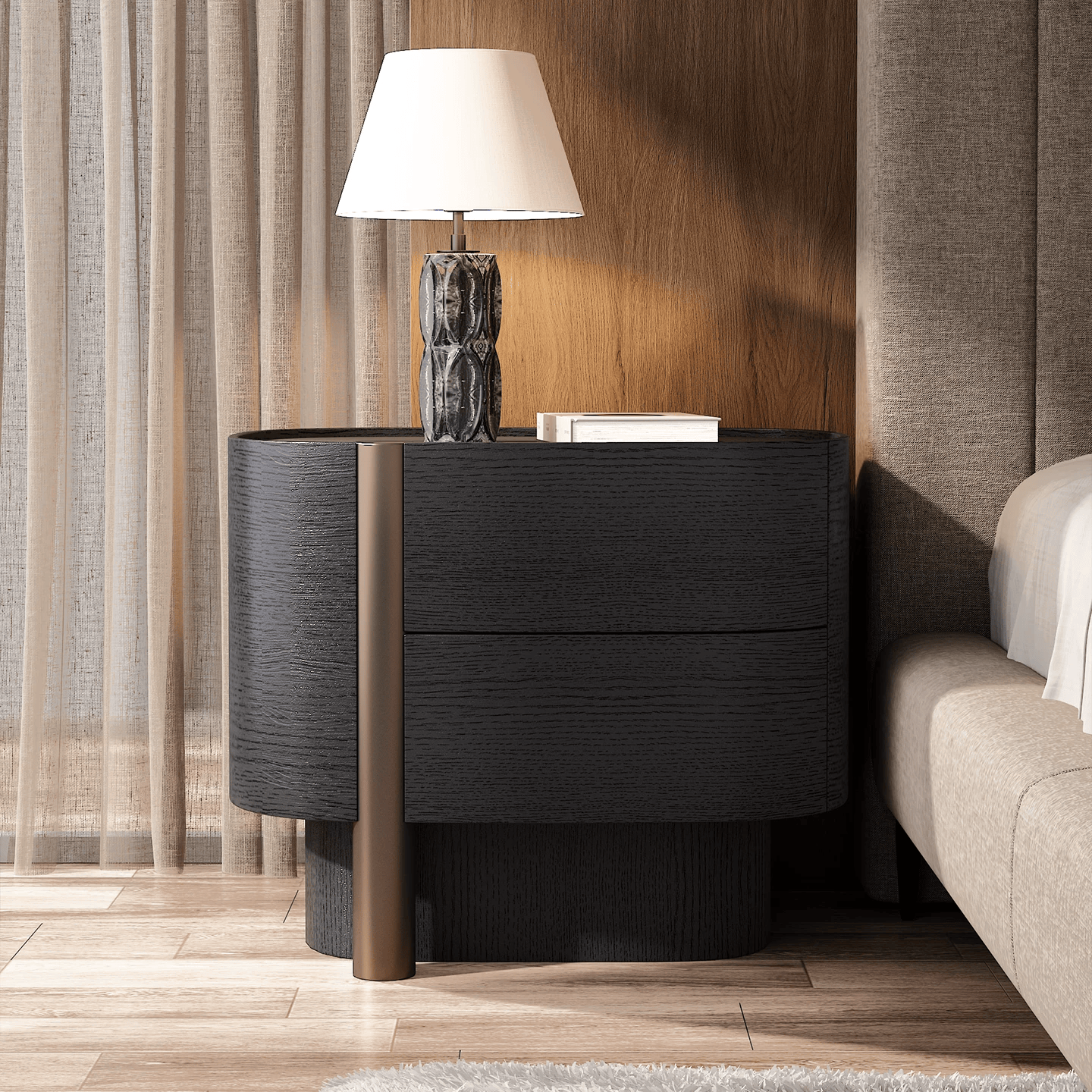 Gaoliang Night Stand Bedroom Furniture with Wood Drawers Bedside Table OEM/ODM (NT118)