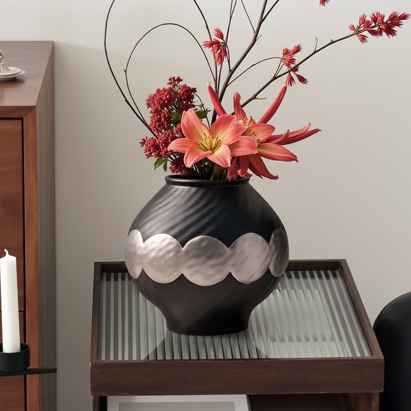 Gaoliang Black Vases House Decoration (TFV08)