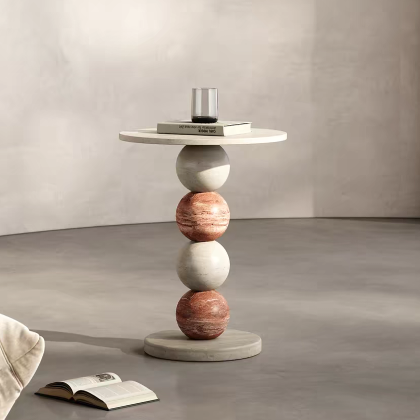 Gaoliang Side Table Simple Round Luxury Stone Corner Side Table OEM/ODM (BJ139)