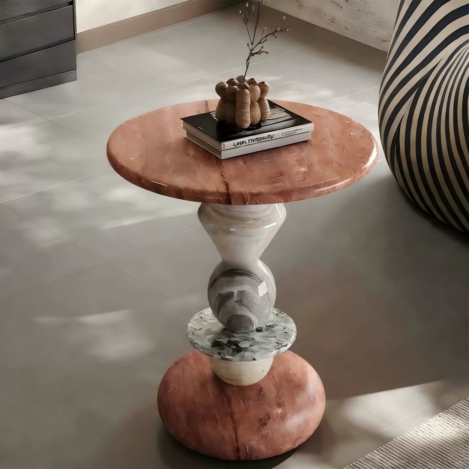 Gaoliang Side Table Luxury Round Corner Table Furniture Bed Side Tables OEM/ODM (BJ142)