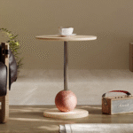 Gaoliang Side Table Stone Frame With Metal Corner Side Table Furniture OEM/ODM (BJ144)